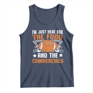 Funny American Football I'm Just Here For The Food And The Commercials Tank Top Football Helmet TS11 Navy Print Your Wear