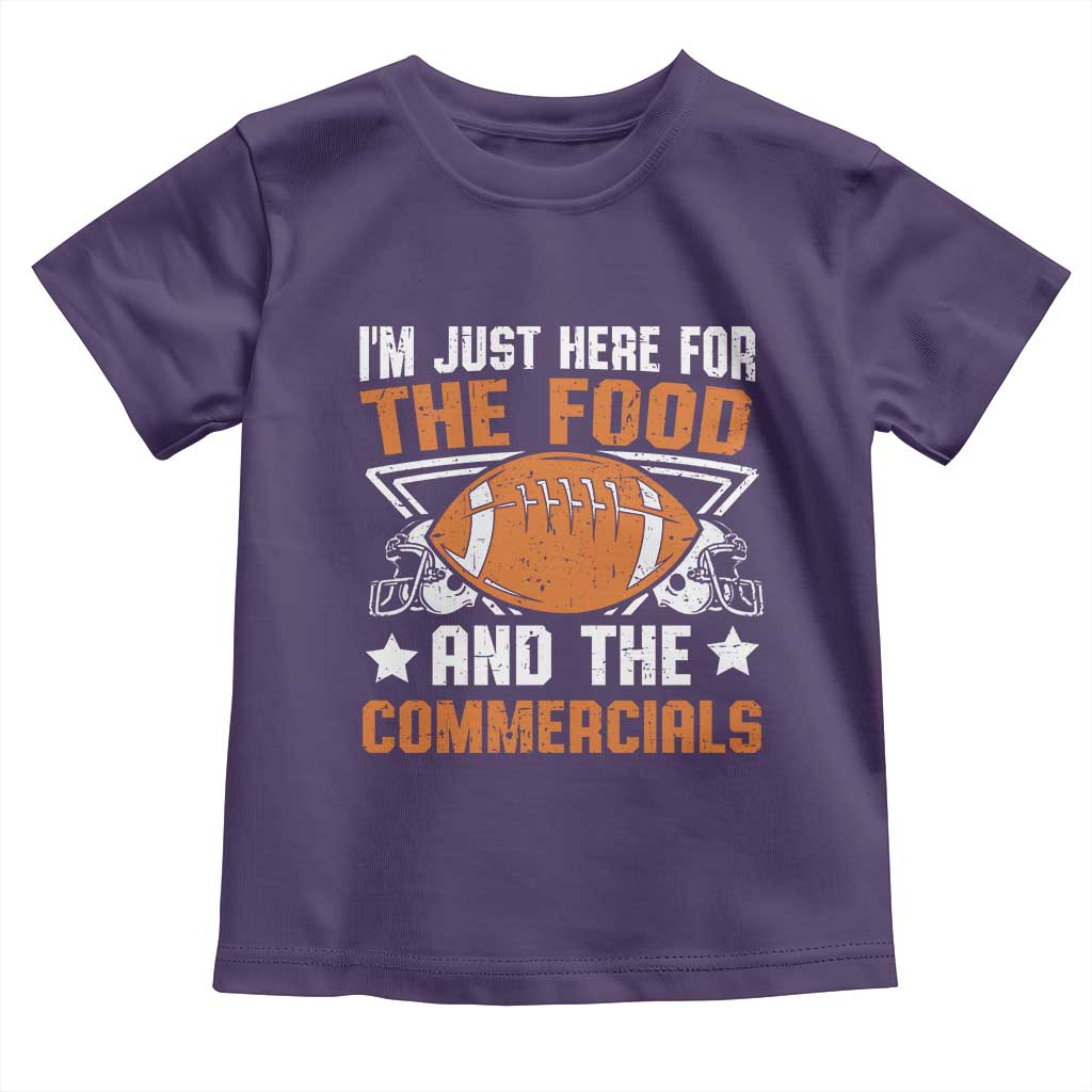 Funny American Football I'm Just Here For The Food And The Commercials Toddler T Shirt Football Helmet TS11 Purple Print Your Wear