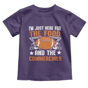 Funny American Football I'm Just Here For The Food And The Commercials Toddler T Shirt Football Helmet TS11 Purple Print Your Wear