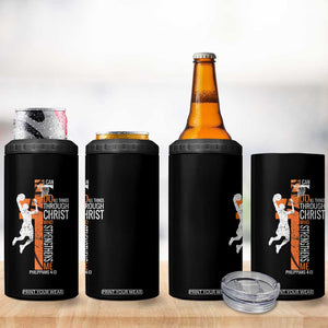 Funny Basketball Christian 4 in 1 Can Cooler Tumbler I Can Do All Things Through Christ Who Strengthens Me TS11 Print Your Wear