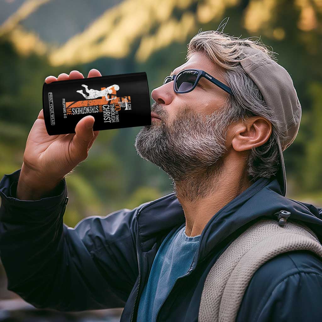 Funny Basketball Christian 4 in 1 Can Cooler Tumbler I Can Do All Things Through Christ Who Strengthens Me TS11 Print Your Wear