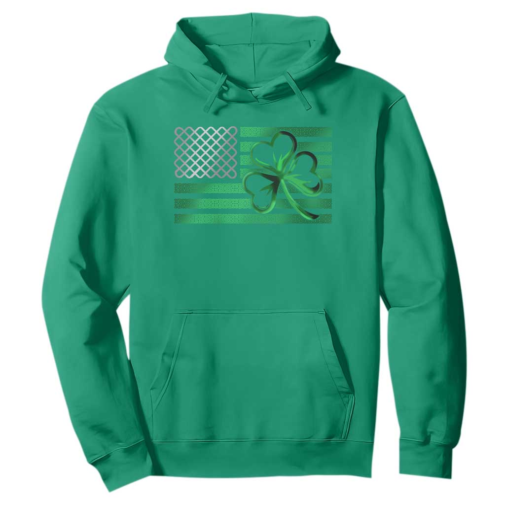 Funny Irish Americans Hoodie Shamrock Celtic Knot American Flag St Patrick's Day TS11 Irish Green Print Your Wear