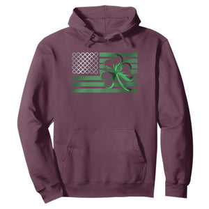 Funny Irish Americans Hoodie Shamrock Celtic Knot American Flag St Patrick's Day TS11 Maroon Print Your Wear