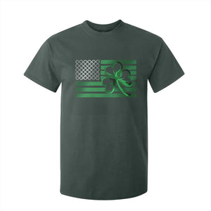 Funny Irish Americans T Shirt For Kid Shamrock Celtic Knot American Flag St Patrick's Day TS11 Dark Forest Green Print Your Wear