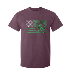 Funny Irish Americans T Shirt For Kid Shamrock Celtic Knot American Flag St Patrick's Day TS11 Maroon Print Your Wear