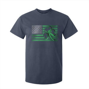 Funny Irish Americans T Shirt For Kid Shamrock Celtic Knot American Flag St Patrick's Day TS11 Navy Print Your Wear