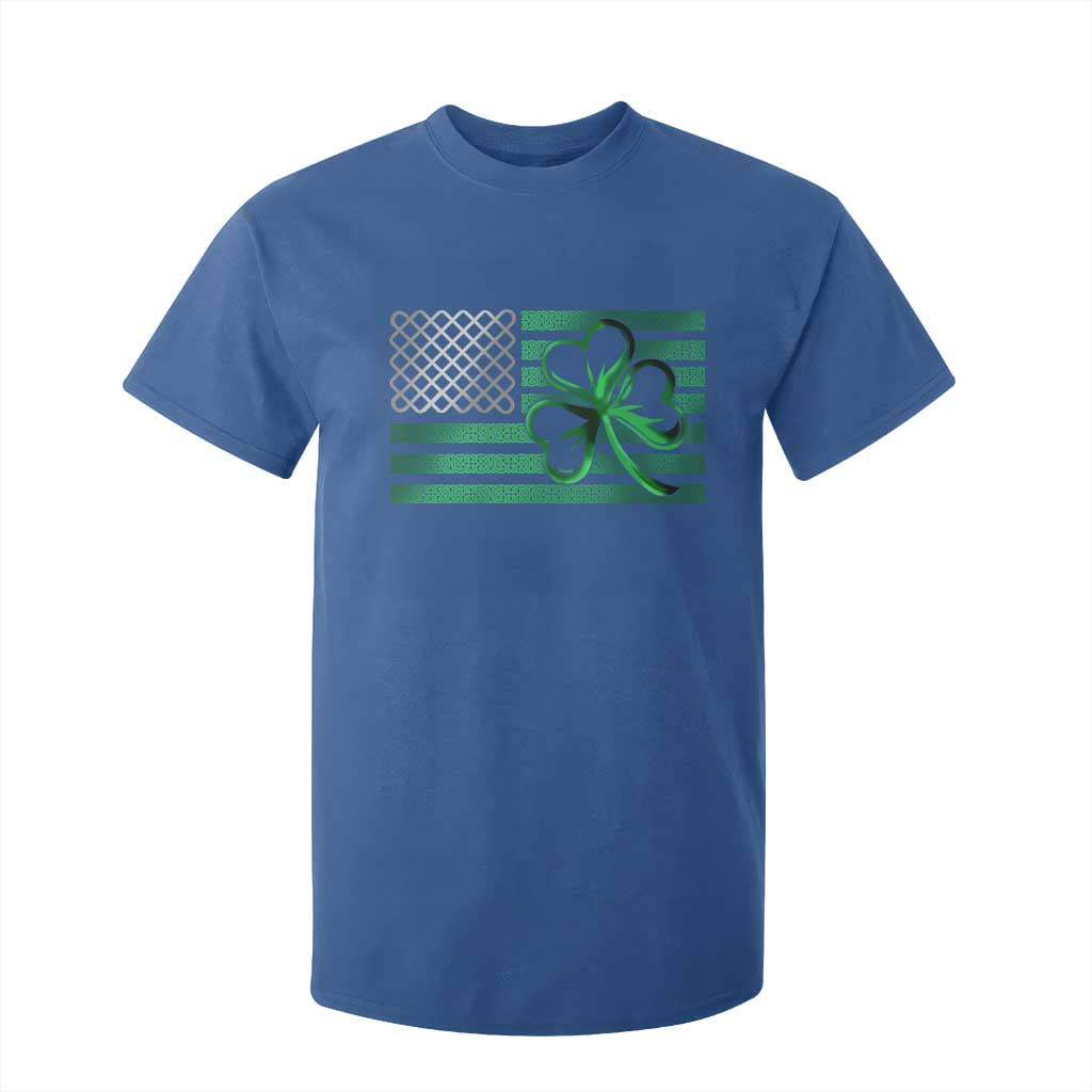 Funny Irish Americans T Shirt For Kid Shamrock Celtic Knot American Flag St Patrick's Day TS11 Royal Blue Print Your Wear