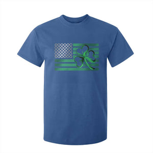 Funny Irish Americans T Shirt For Kid Shamrock Celtic Knot American Flag St Patrick's Day TS11 Royal Blue Print Your Wear