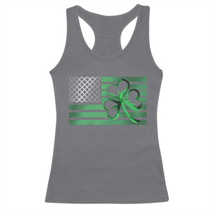 Funny Irish Americans Racerback Tank Top Shamrock Celtic Knot American Flag St Patrick's Day TS11 Charcoal Print Your Wear