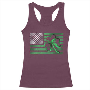 Funny Irish Americans Racerback Tank Top Shamrock Celtic Knot American Flag St Patrick's Day TS11 Maroon Print Your Wear