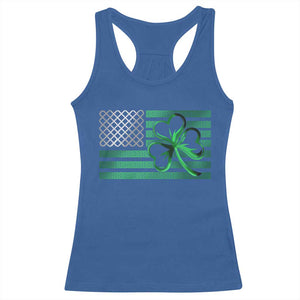Funny Irish Americans Racerback Tank Top Shamrock Celtic Knot American Flag St Patrick's Day TS11 Royal Blue Print Your Wear