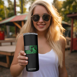 Funny Irish Americans Skinny Tumbler Shamrock Celtic Knot American Flag St Patrick's Day TS11 Print Your Wear