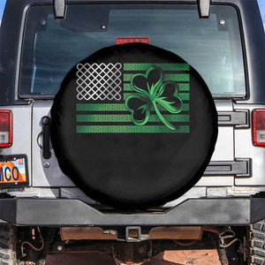 Funny Irish Americans Spare Tire Cover Shamrock Celtic Knot American Flag St Patrick's Day TS11 No hole Black Print Your Wear