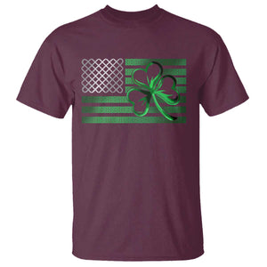 Funny Irish Americans T Shirt Shamrock Celtic Knot American Flag St Patrick's Day TS11 Maroon Print Your Wear