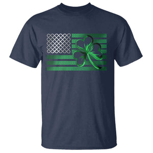 Funny Irish Americans T Shirt Shamrock Celtic Knot American Flag St Patrick's Day TS11 Navy Print Your Wear