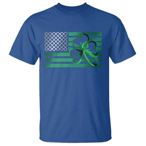 Funny Irish Americans T Shirt Shamrock Celtic Knot American Flag St Patrick's Day TS11 Royal Blue Print Your Wear