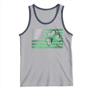 Funny Irish Americans Tank Top Shamrock Celtic Knot American Flag St Patrick's Day TS11 Athletic Heather Navy Print Your Wear