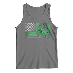 Funny Irish Americans Tank Top Shamrock Celtic Knot American Flag St Patrick's Day TS11 Black Heather Print Your Wear