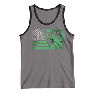 Funny Irish Americans Tank Top Shamrock Celtic Knot American Flag St Patrick's Day TS11 Deep Heather Black Print Your Wear