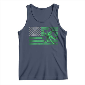 Funny Irish Americans Tank Top Shamrock Celtic Knot American Flag St Patrick's Day TS11 Navy Print Your Wear