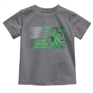 Funny Irish Americans Toddler T Shirt Shamrock Celtic Knot American Flag St Patrick's Day TS11 Charcoal Print Your Wear