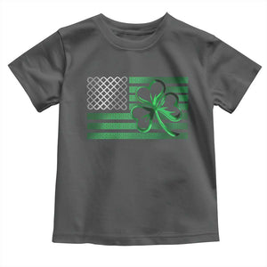 Funny Irish Americans Toddler T Shirt Shamrock Celtic Knot American Flag St Patrick's Day TS11 Dark Heather Print Your Wear