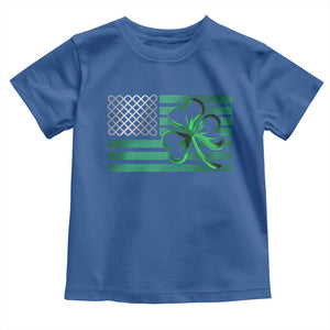Funny Irish Americans Toddler T Shirt Shamrock Celtic Knot American Flag St Patrick's Day TS11 Royal Blue Print Your Wear