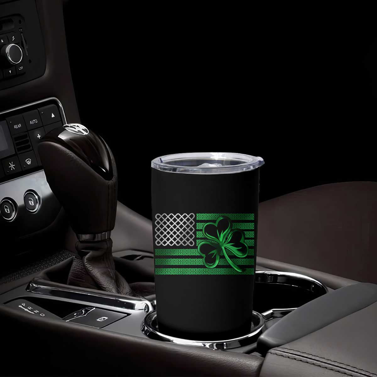 Funny Irish Americans Tumbler Cup Shamrock Celtic Knot American Flag St Patrick's Day TS11 Print Your Wear