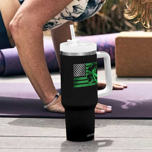 Funny Irish Americans Tumbler With Handle Shamrock Celtic Knot American Flag St Patrick's Day TS11 Print Your Wear