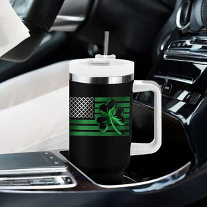 Funny Irish Americans Tumbler With Handle Shamrock Celtic Knot American Flag St Patrick's Day TS11 Print Your Wear
