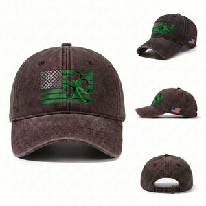 Funny Irish Americans Washed Cotton Baseball Cap Shamrock Celtic Knot American Flag St Patrick's Day TS11 Washed Cap Universal Fit Dark Brown Print Your Wear