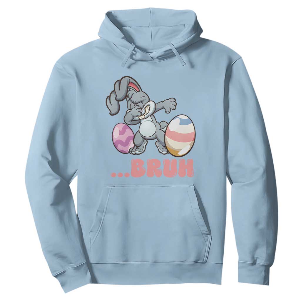 Funny Bruh Dab Rabbit Eggs Easter Day Hoodie TS11 Light Blue Print Your Wear
