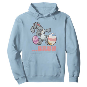 Funny Bruh Dab Rabbit Eggs Easter Day Hoodie TS11 Light Blue Print Your Wear