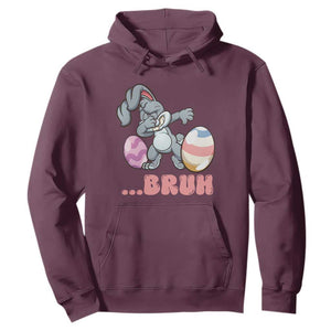 Funny Bruh Dab Rabbit Eggs Easter Day Hoodie TS11 Maroon Print Your Wear