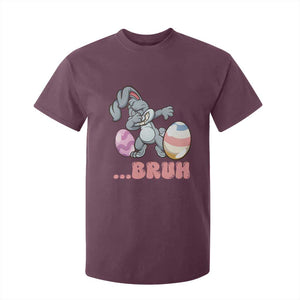 Funny Bruh Dab Rabbit Eggs Easter Day T Shirt For Kid TS11 Maroon Print Your Wear