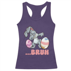 Funny Bruh Dab Rabbit Eggs Easter Day Racerback Tank Top TS11 Purple Print Your Wear