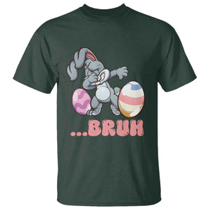 Funny Bruh Dab Rabbit Eggs Easter Day T Shirt TS11 Dark Forest Green Print Your Wear
