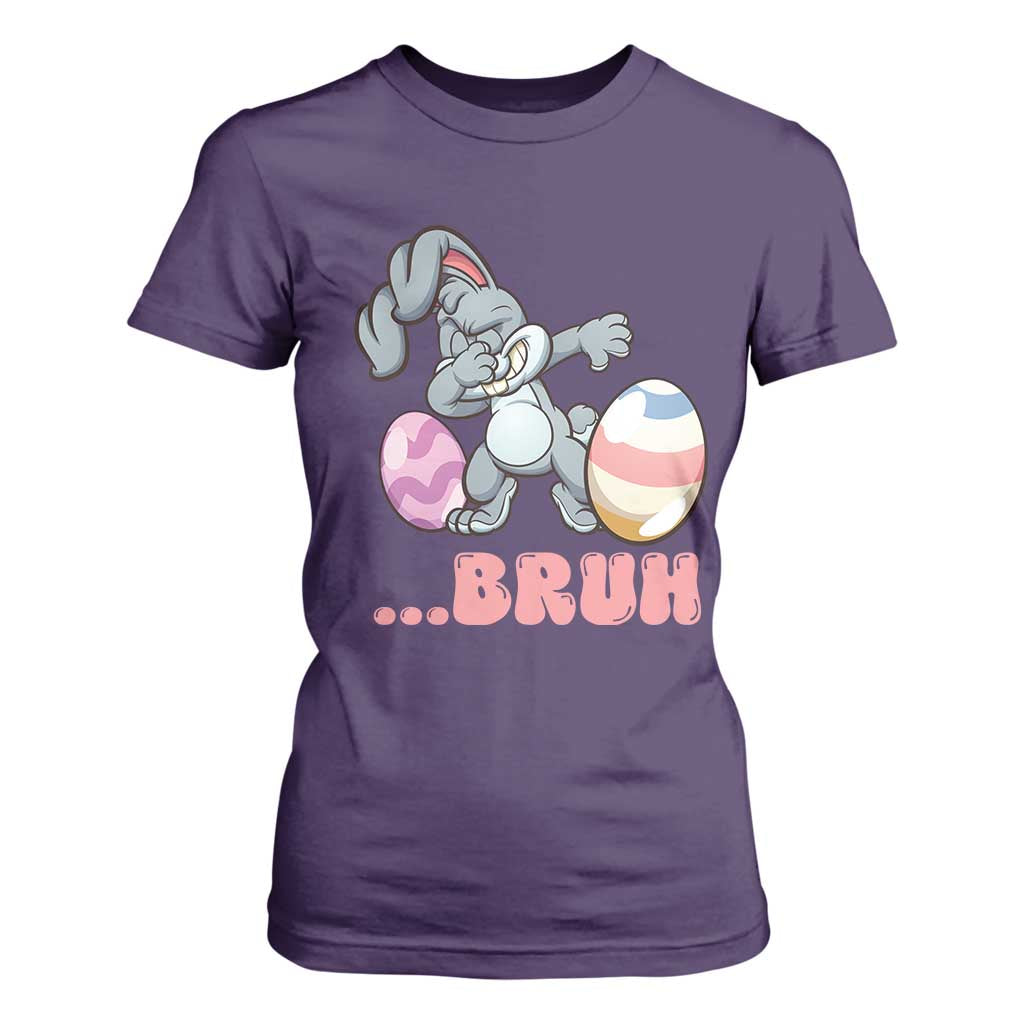 Funny Bruh Dab Rabbit Eggs Easter Day T Shirt For Women TS11 Purple Print Your Wear