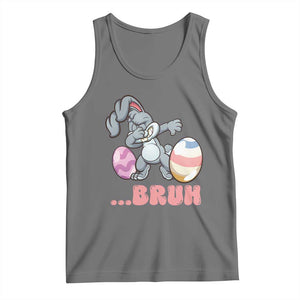 Funny Bruh Dab Rabbit Eggs Easter Day Tank Top TS11 Black Heather Print Your Wear