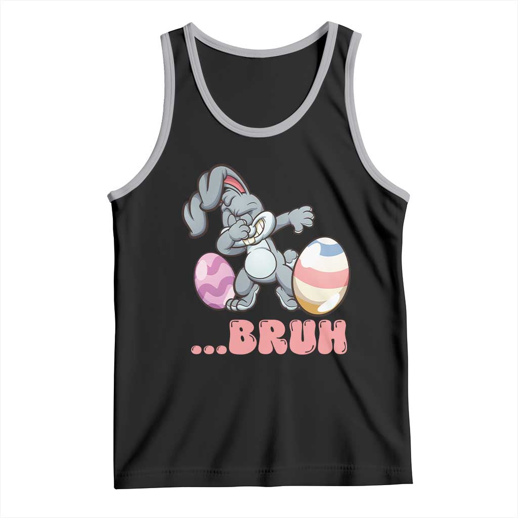 Funny Bruh Dab Rabbit Eggs Easter Day Tank Top TS11 Black Athletic Heather Print Your Wear