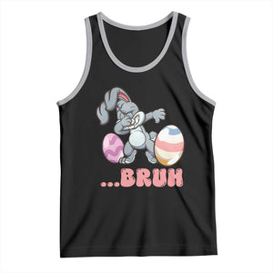 Funny Bruh Dab Rabbit Eggs Easter Day Tank Top TS11 Black Athletic Heather Print Your Wear
