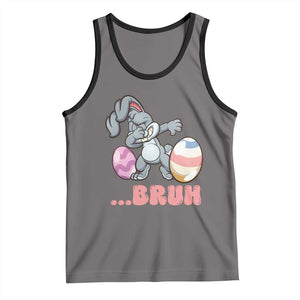 Funny Bruh Dab Rabbit Eggs Easter Day Tank Top TS11 Deep Heather Black Print Your Wear