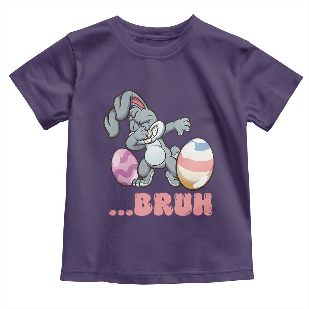 Funny Bruh Dab Rabbit Eggs Easter Day Toddler T Shirt TS11 Purple Print Your Wear