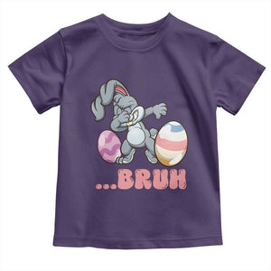 Funny Bruh Dab Rabbit Eggs Easter Day Toddler T Shirt TS11 Purple Print Your Wear