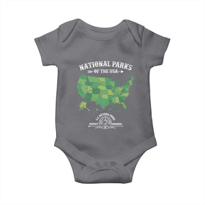 Protect And Preserve National Parks Baby Onesie ESTD 1872 Vintage Forest American Map TS11 Charcoal Print Your Wear