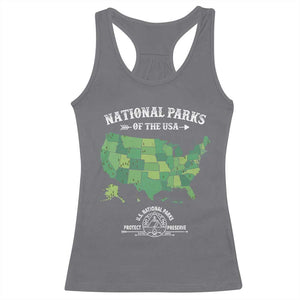 Protect And Preserve National Parks Racerback Tank Top ESTD 1872 Vintage Forest American Map TS11 Charcoal Print Your Wear