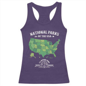 Protect And Preserve National Parks Racerback Tank Top ESTD 1872 Vintage Forest American Map TS11 Purple Print Your Wear