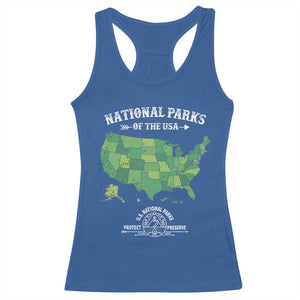 Protect And Preserve National Parks Racerback Tank Top ESTD 1872 Vintage Forest American Map TS11 Royal Blue Print Your Wear