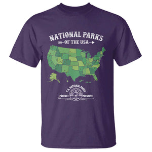Protect And Preserve National Parks T Shirt ESTD 1872 Vintage Forest American Map TS11 Purple Print Your Wear