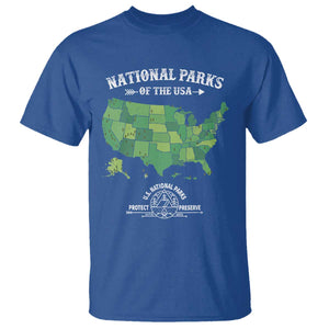 Protect And Preserve National Parks T Shirt ESTD 1872 Vintage Forest American Map TS11 Royal Blue Print Your Wear